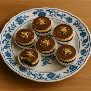 Sesam chocolade koekjes met cashewvulling – gezonde natuurlijke snack van Golden Delicates