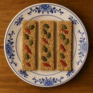 Sesam energiebar met noten en berberisbessen – gezonde natuurlijke snack van Golden Delicates