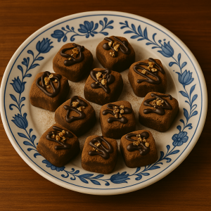 Vijg–amandel koekjes met pure chocolade en kaneel – gezonde natuurlijke snack van Golden Delicates